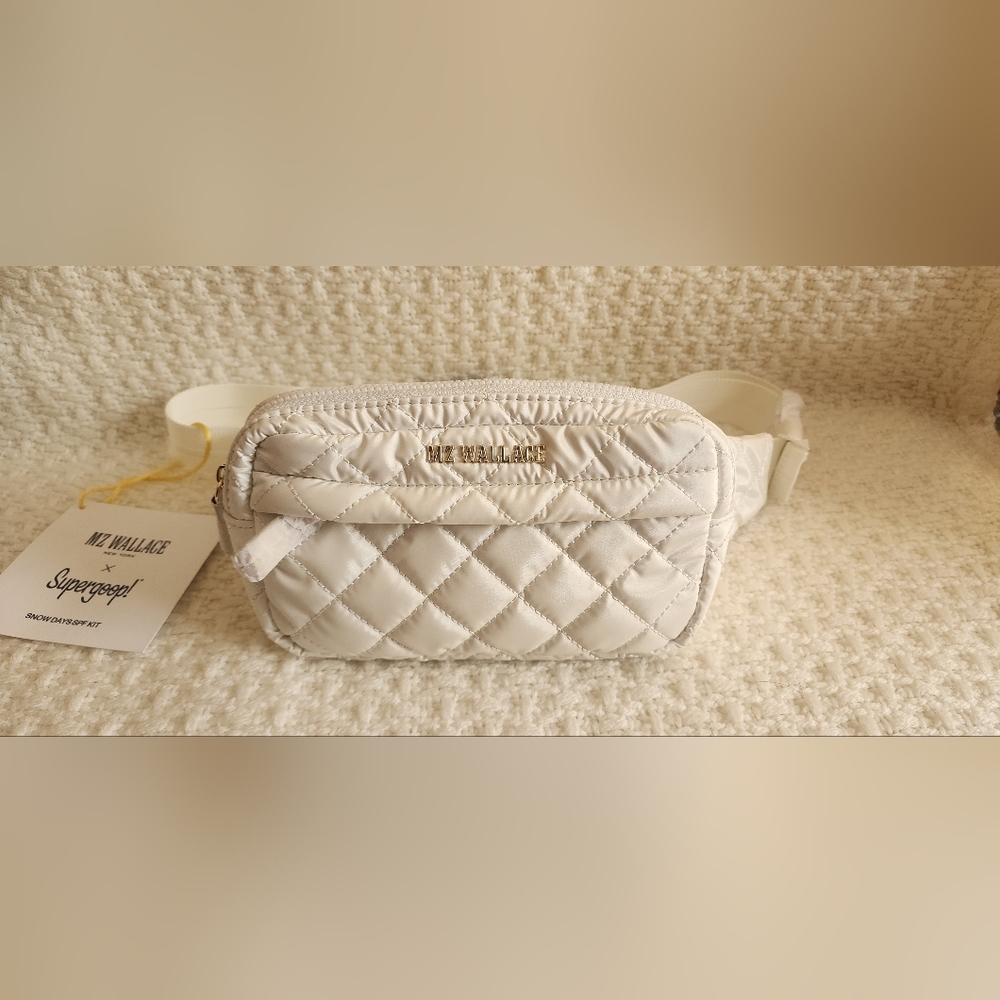 MZ Wallace Pearl White Quilted Women's Bag